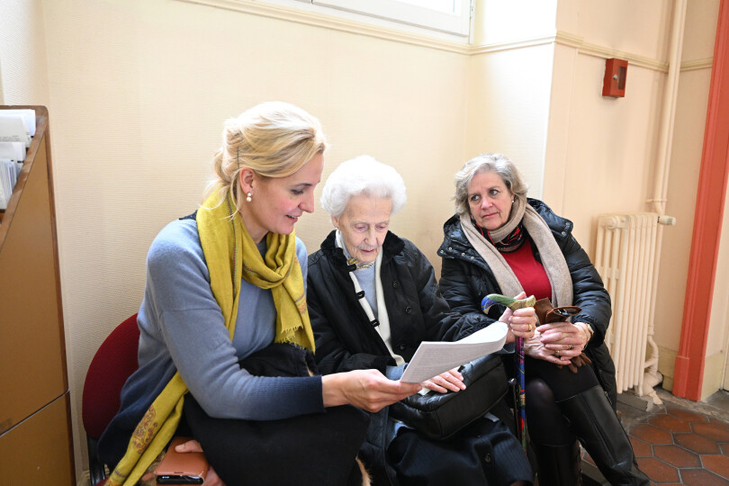 La duchesse de Montpensier, la Comtesse de Paris et la princesse Marie, à Dreux, le 15 mars 2022.